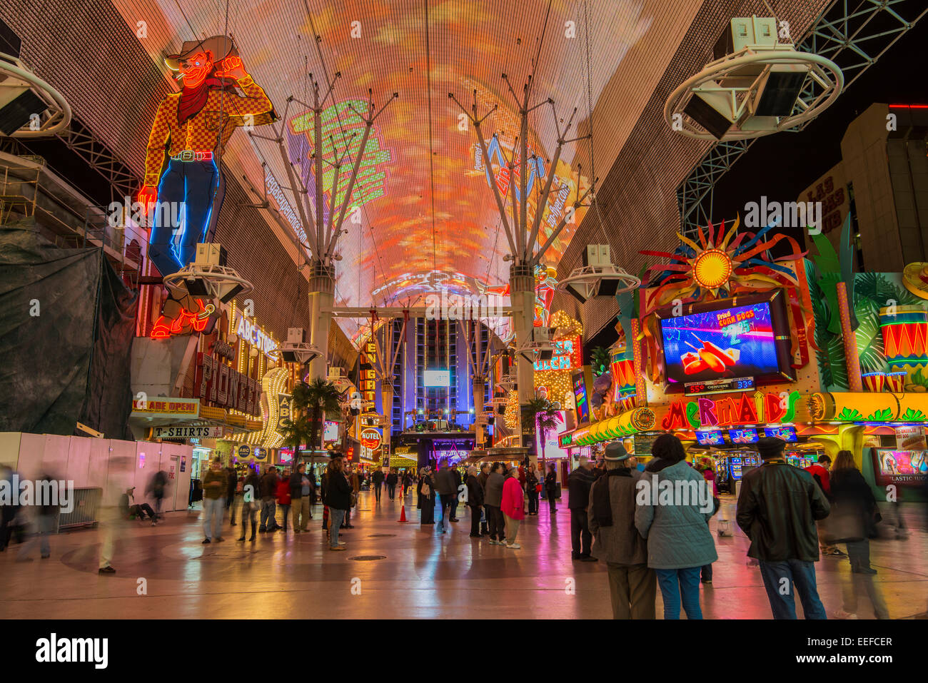 Fremont Street Experience pedestrian mall, Las Vegas, Nevada, USA Stock Photo