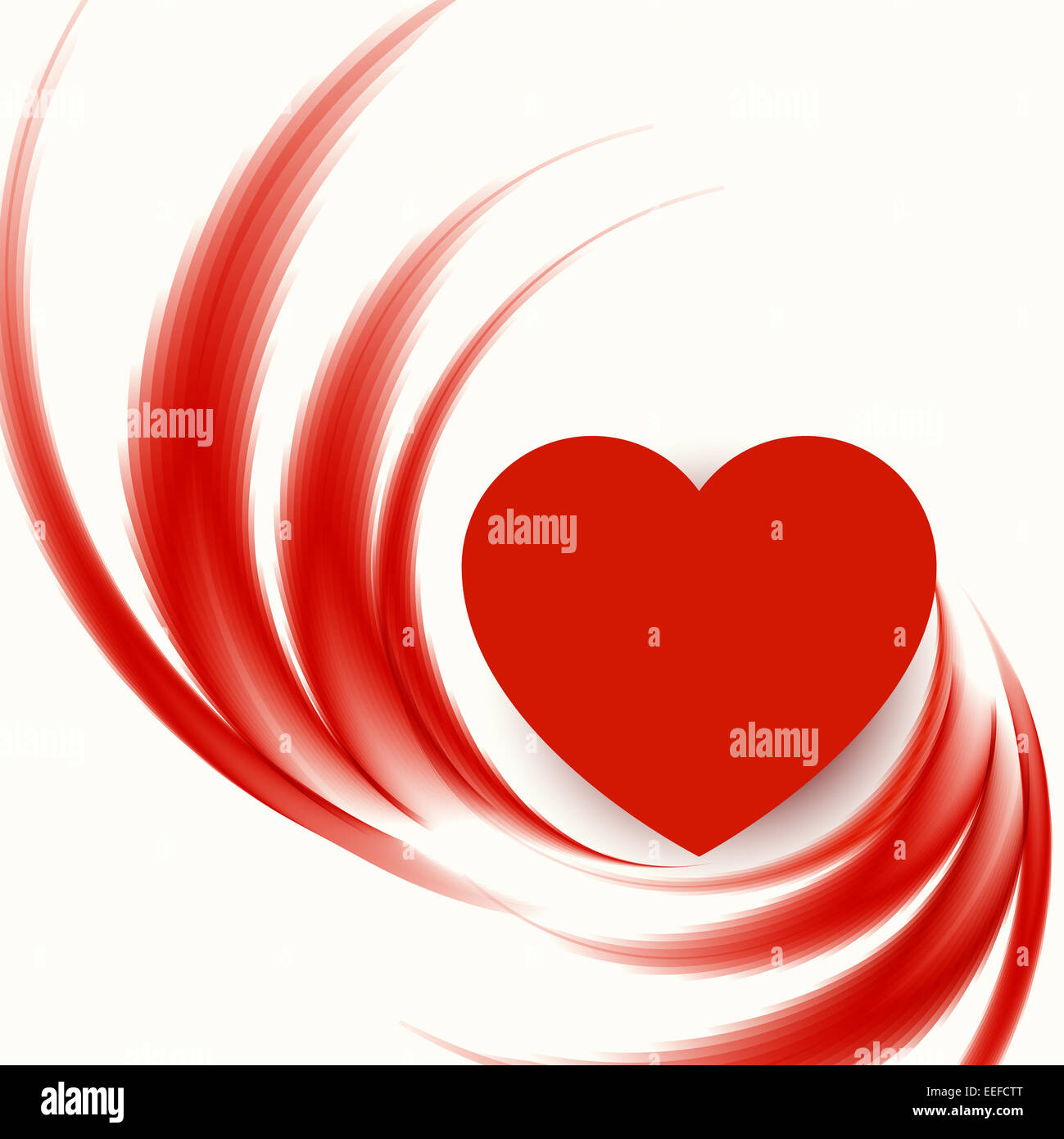 Abstract soft lovely wave background with red heart Stock Photo