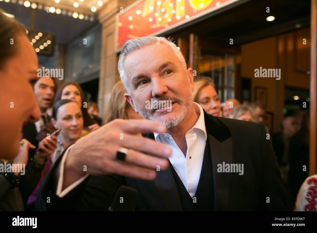 Baz Luhrmann at the Strictly Ballroom The Musical opening night in Melbourne, Australia, January 17, 2015. Stock Photo