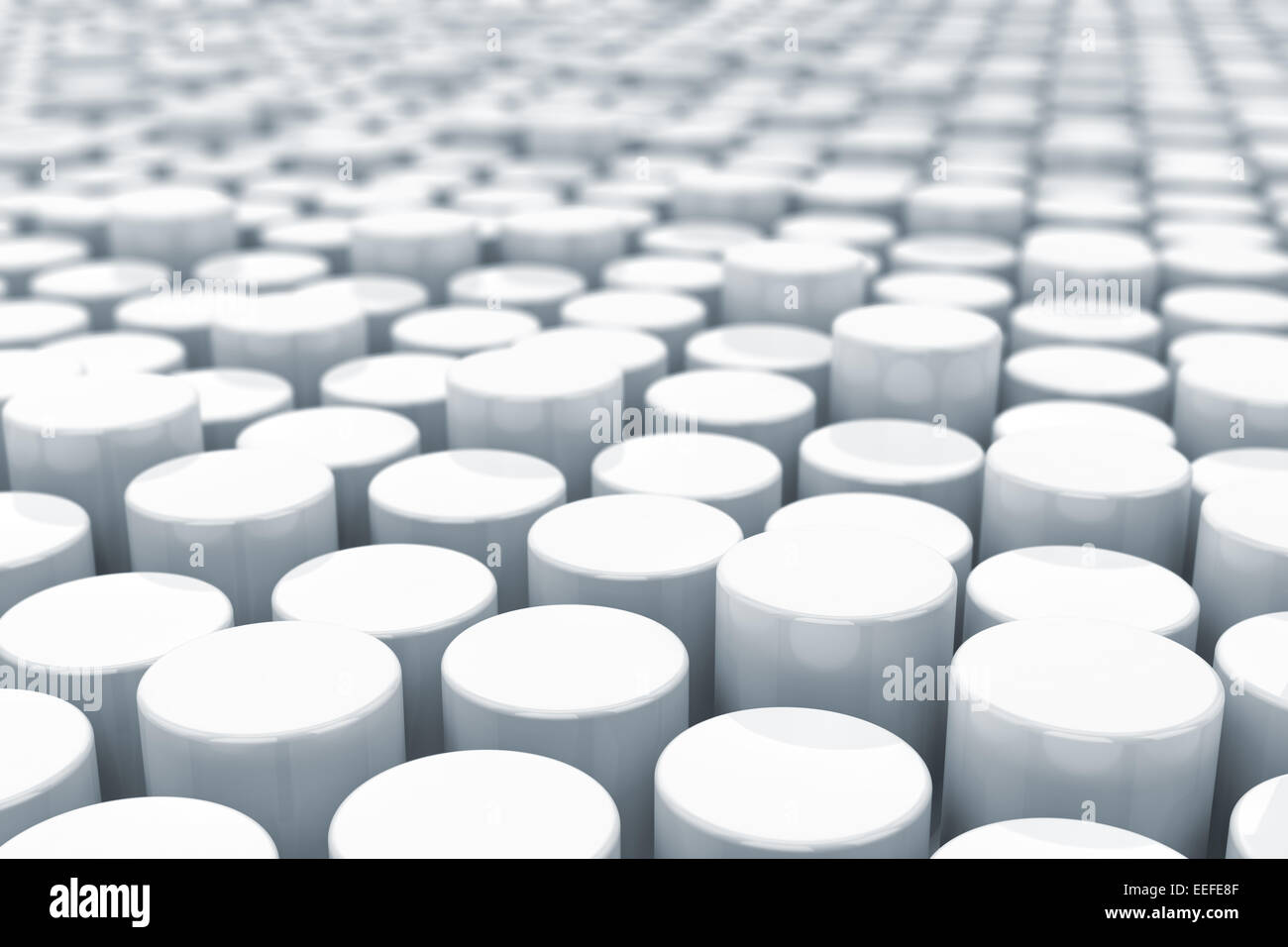 Abstract white cylinders background with depth of view Stock Photo - Alamy