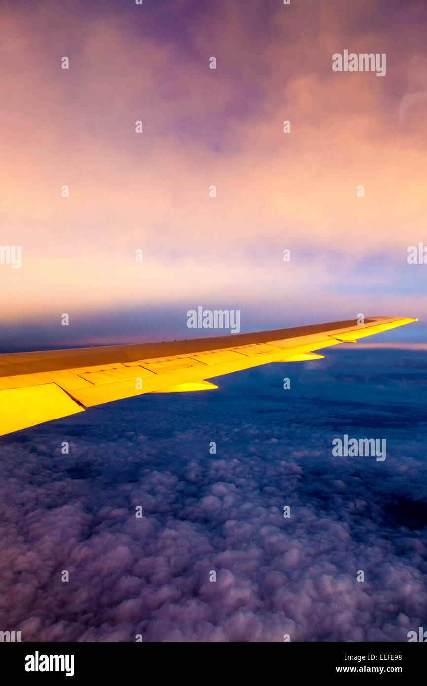 Sunset Aeroplane Wing High Resolution Stock Photography and Images - Alamy