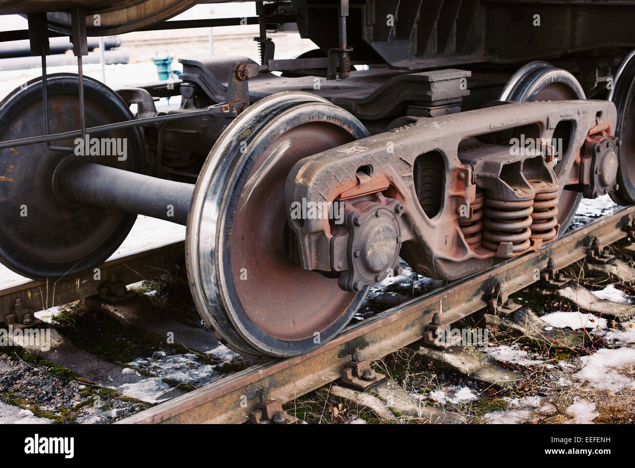 Industrial rail car wheels Stock Photo Alamy
