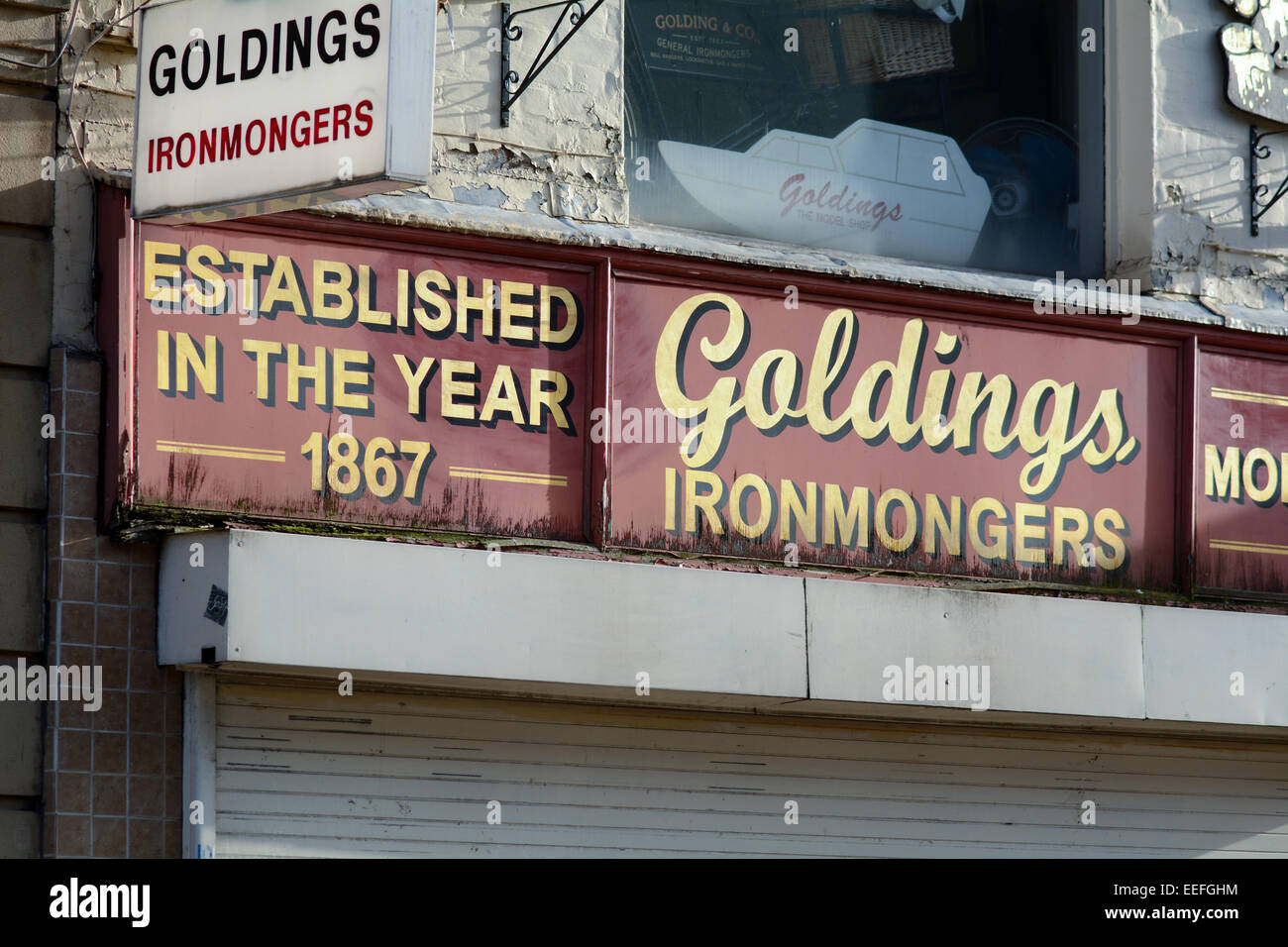 Goldings Ironmongers shop established in 1867 in Bedford, Bedfordshire, England Stock Photo