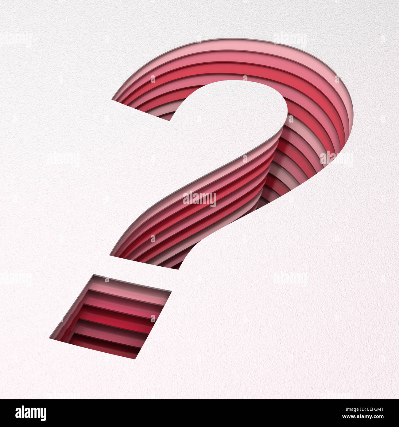 Question mark with layers of paper cut, 3d render Stock Photo Alamy