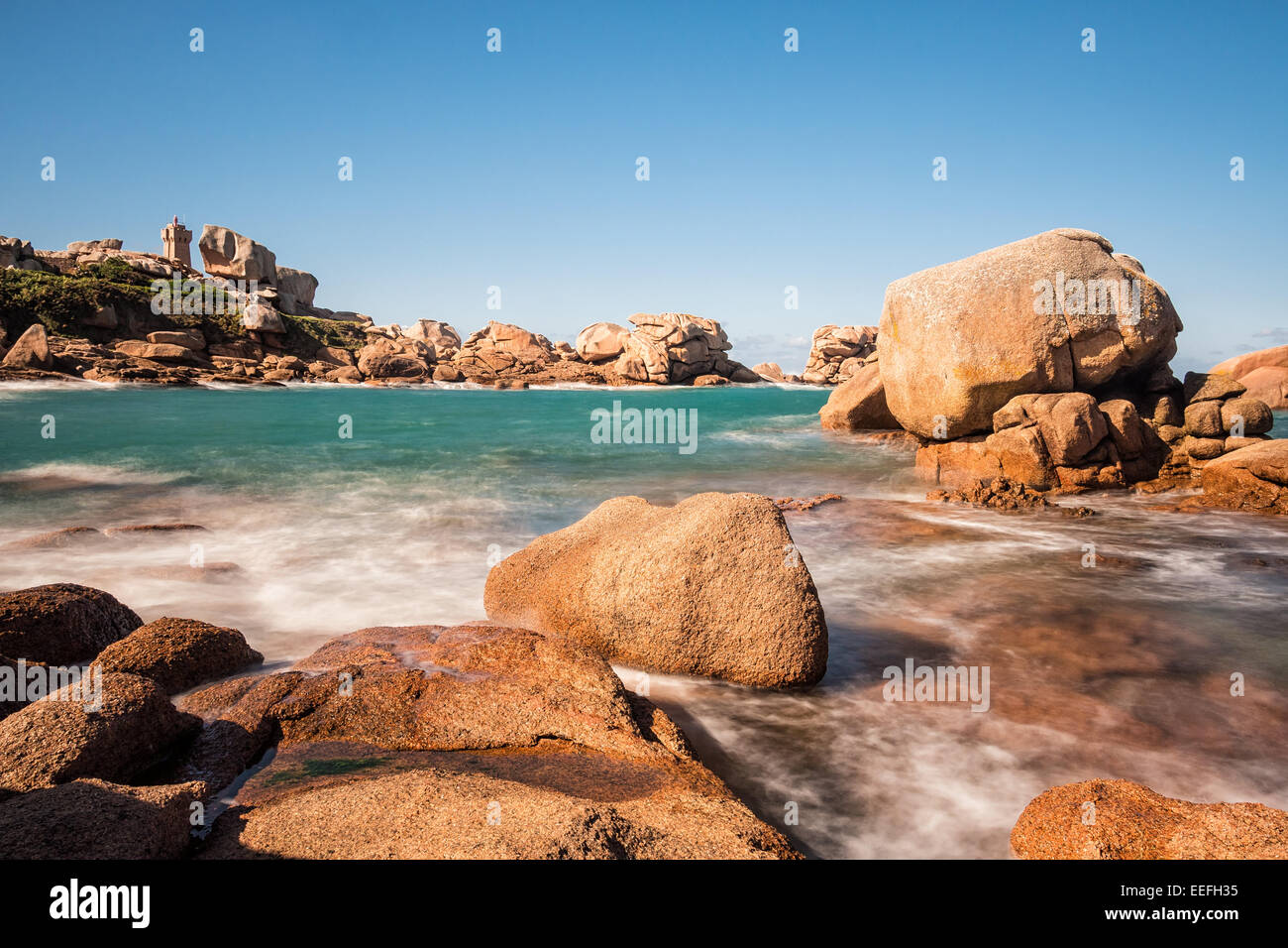 Atlantic ocean coast in Brittany near Ploumanac’h (France Stock Photo ...