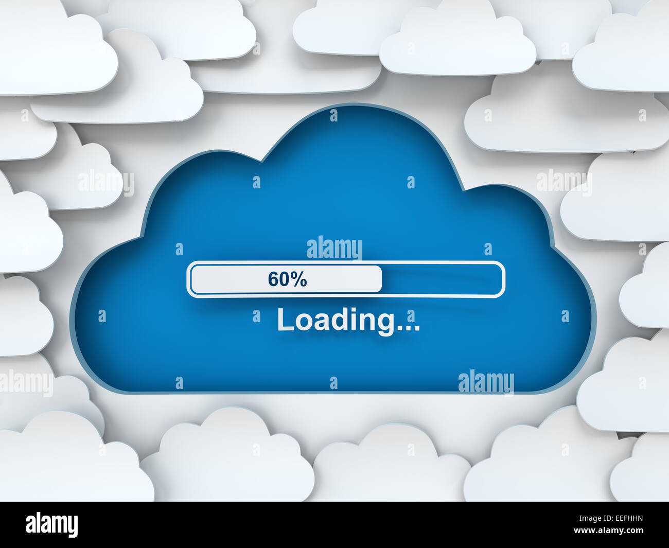 Cloud symbol with loading progress bar Stock Photo