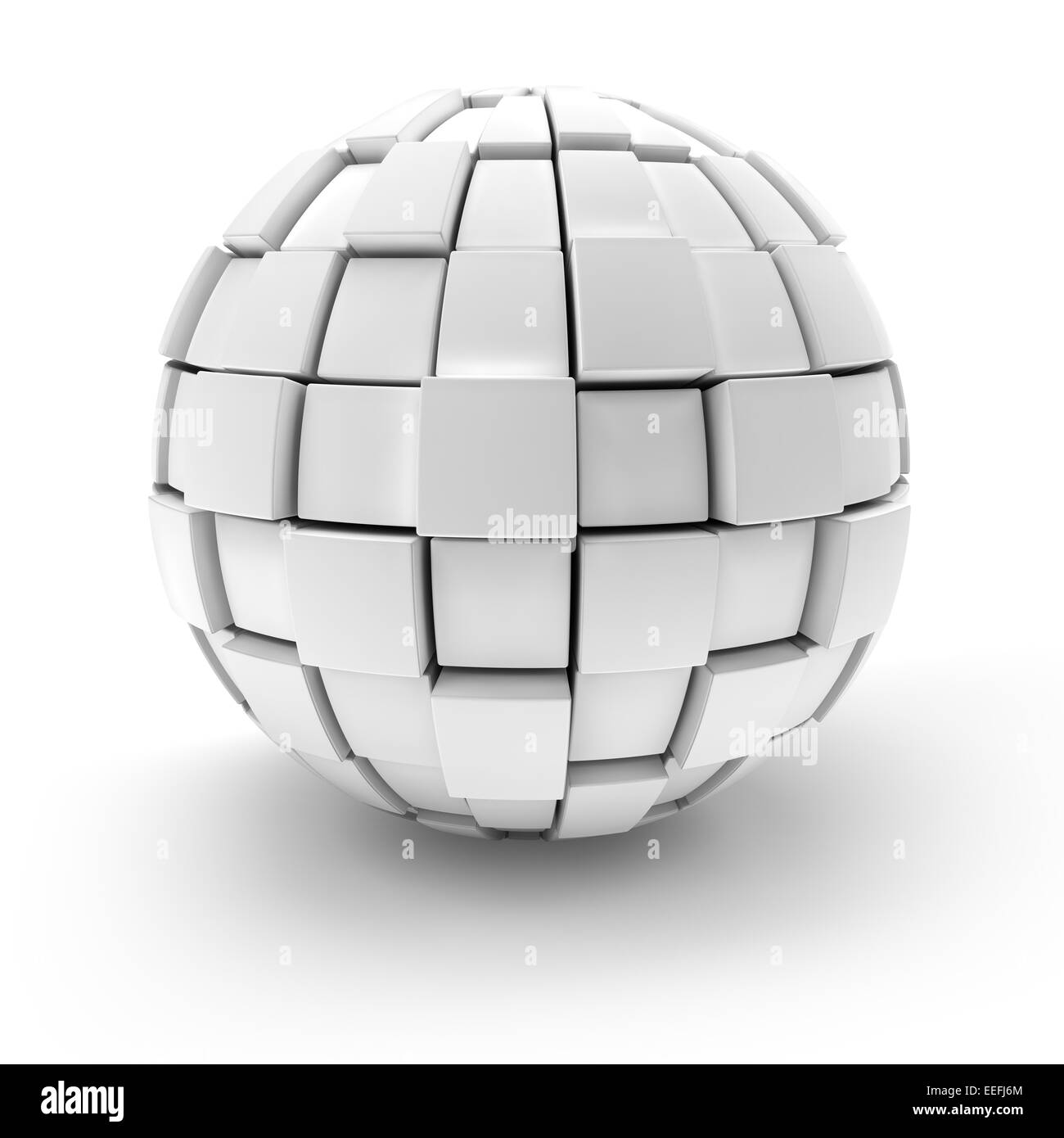 Blank sphere formed by blocks, 3d render Stock Photo