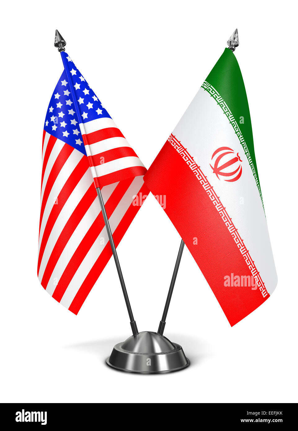 USA and Iran Miniature Flags Stock Photo Alamy