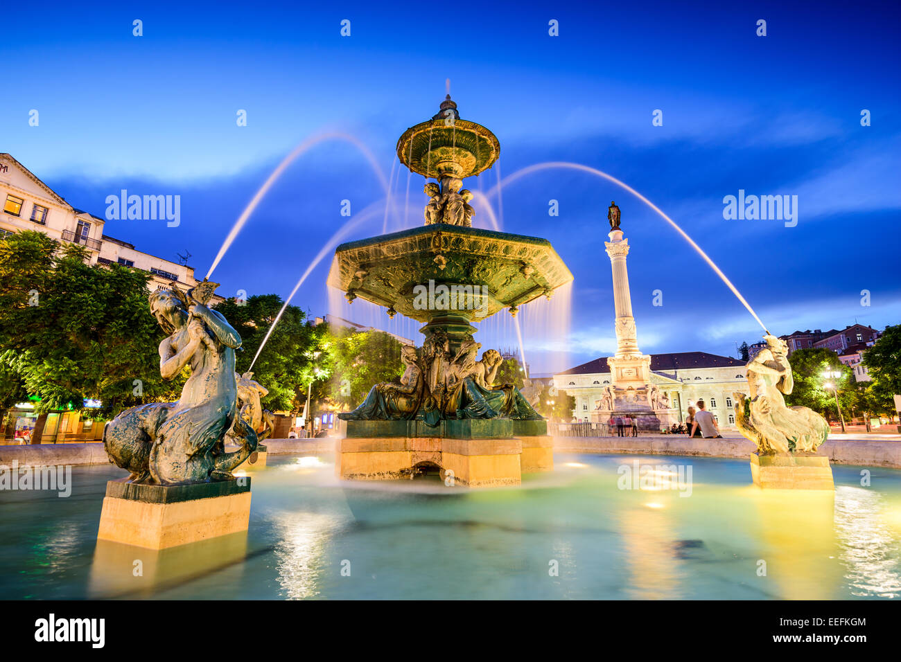 rossio-square-fountain-in-lisbon-portugal-stock-photo-alamy