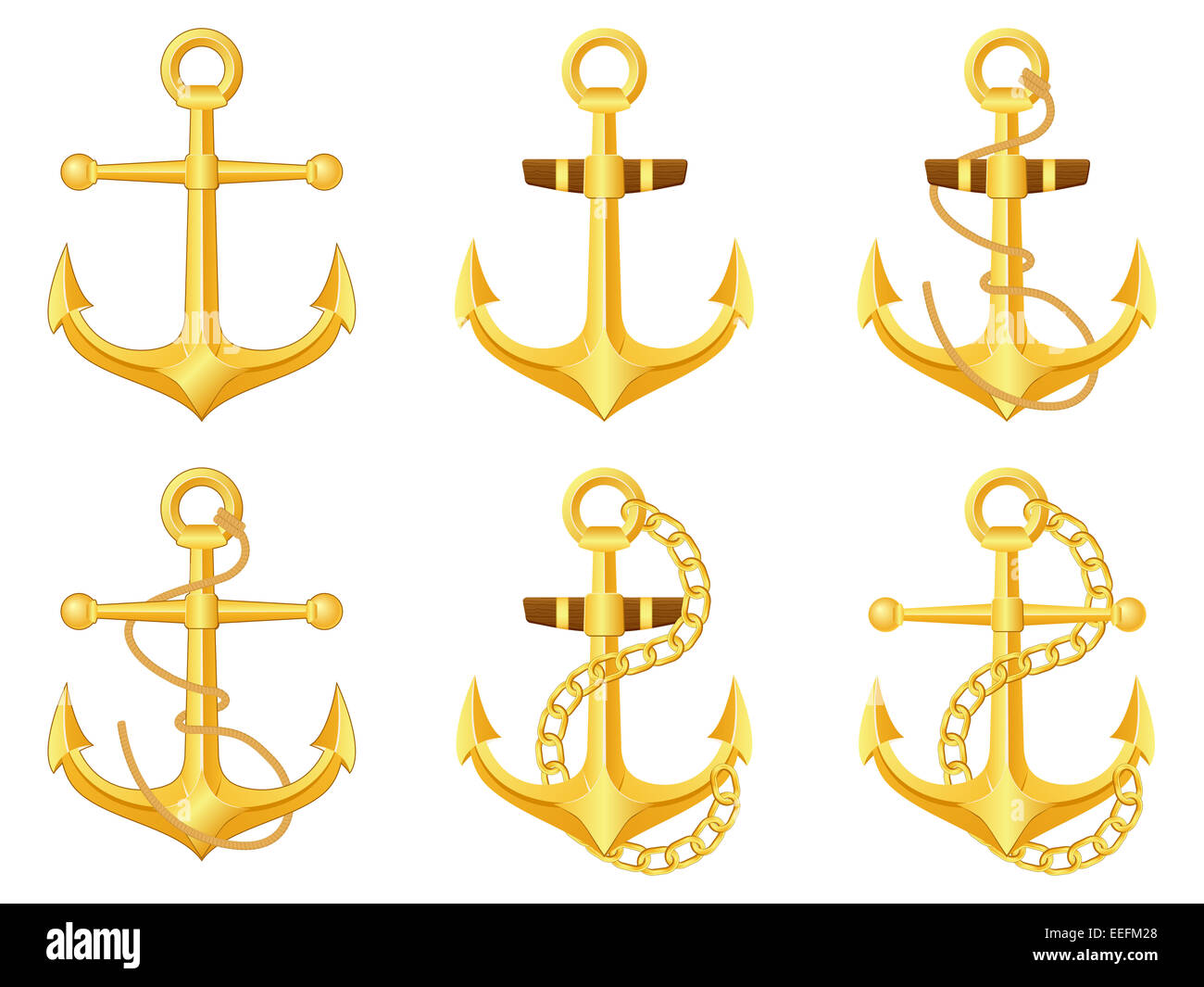 Boat Anchor Gold Stock Photos &amp; Boat Anchor Gold Stock ...
