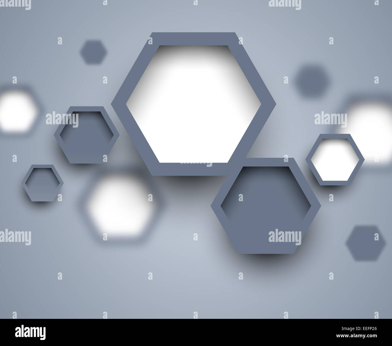 Abstract science gray background with blur hexagons Stock Photo - Alamy