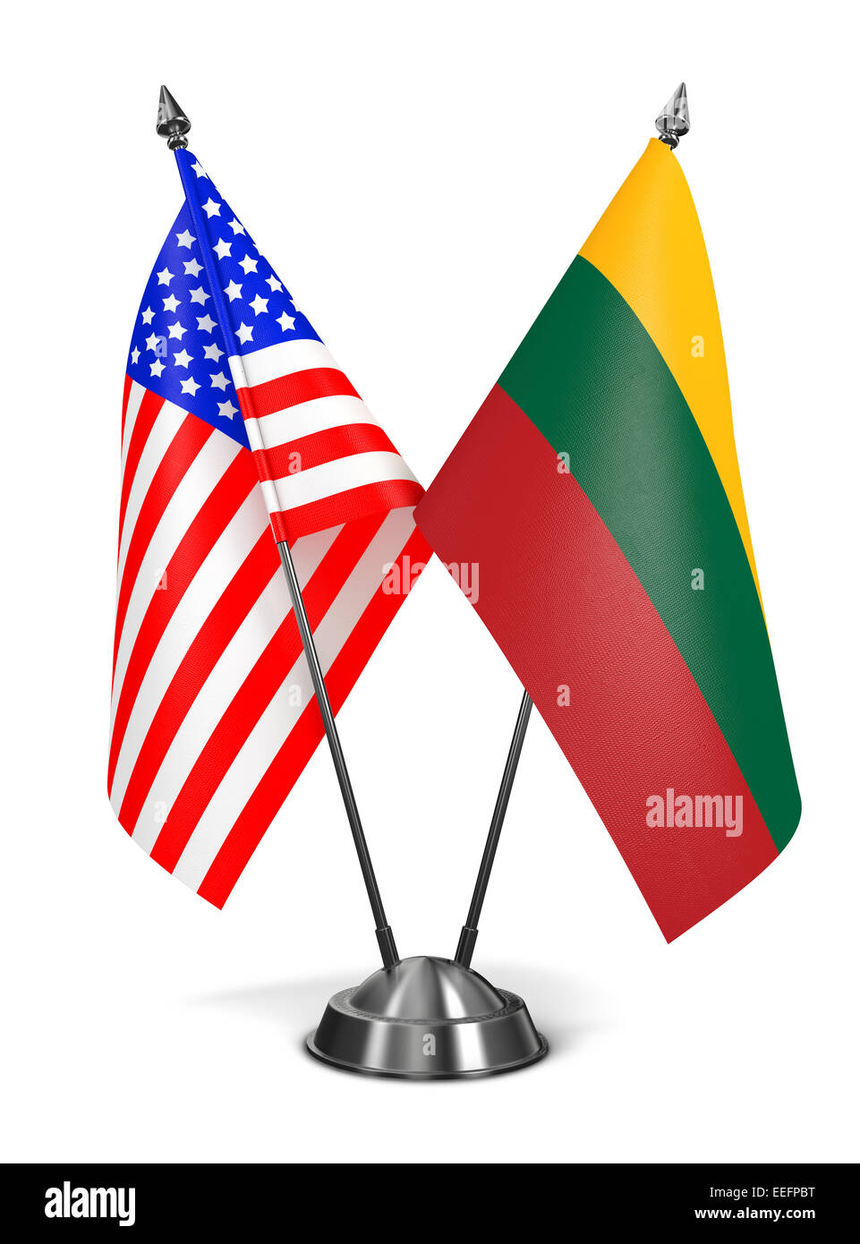 USA and Lithuania - Miniature Flags. Stock Photo