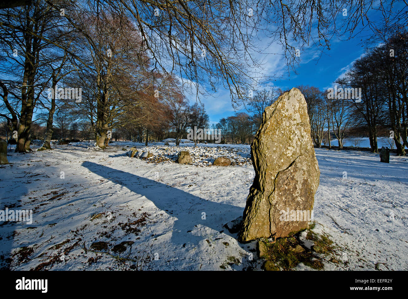 4000 Year old Prehistoric Burial Cairns of Bulnuaran of Clava,near Culloden, Inverness. Scotland.  SCO 9426. Stock Photo