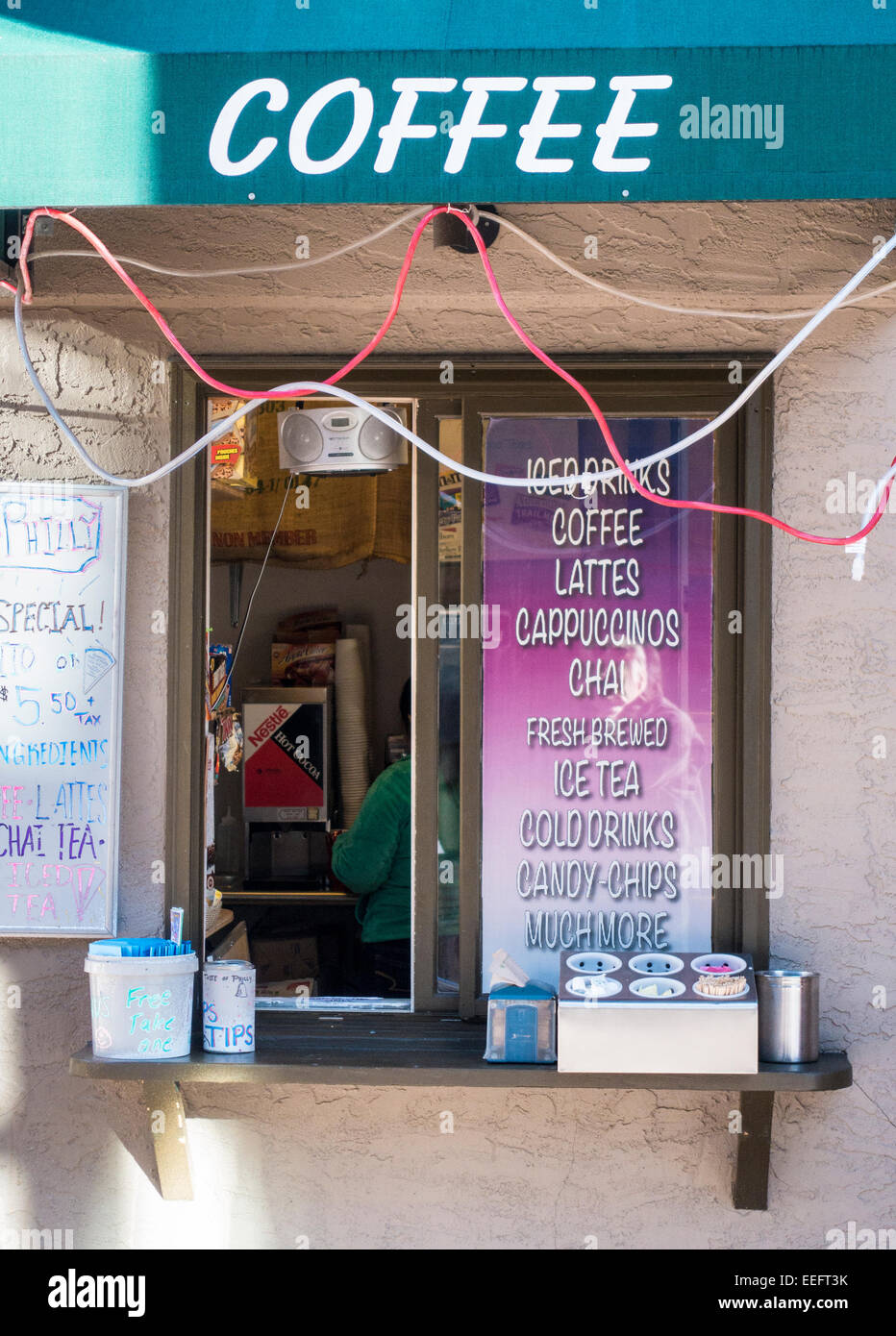 Coffee shop window in Snowmass, Colorado Stock Photo Alamy