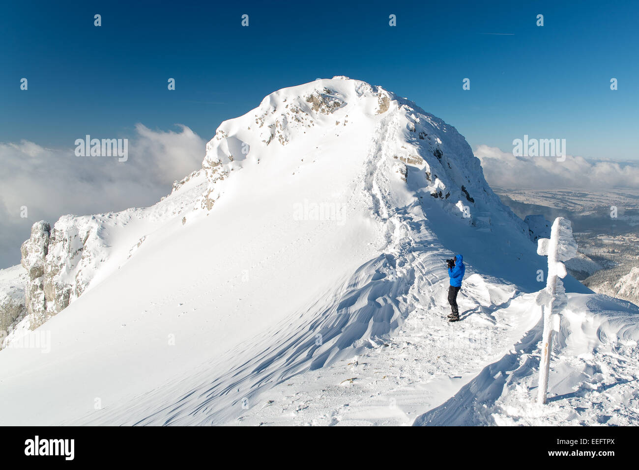 Tatra mountains - winter view above clouds Stock Photo - Alamy