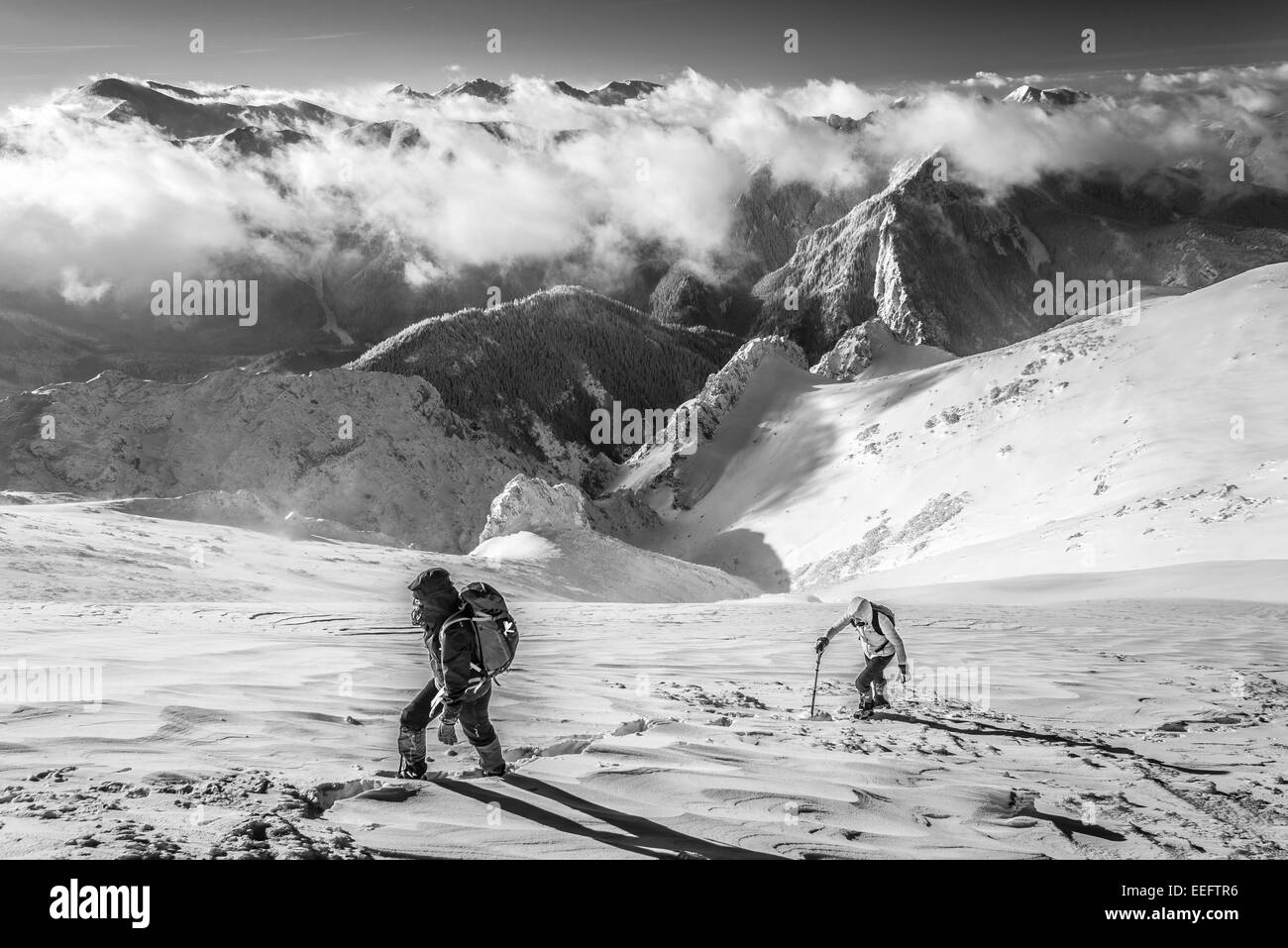Tatra mountains - winter view above clouds Stock Photo - Alamy