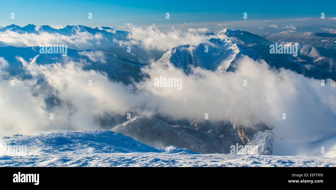 Tatra mountains - winter view above clouds Stock Photo - Alamy