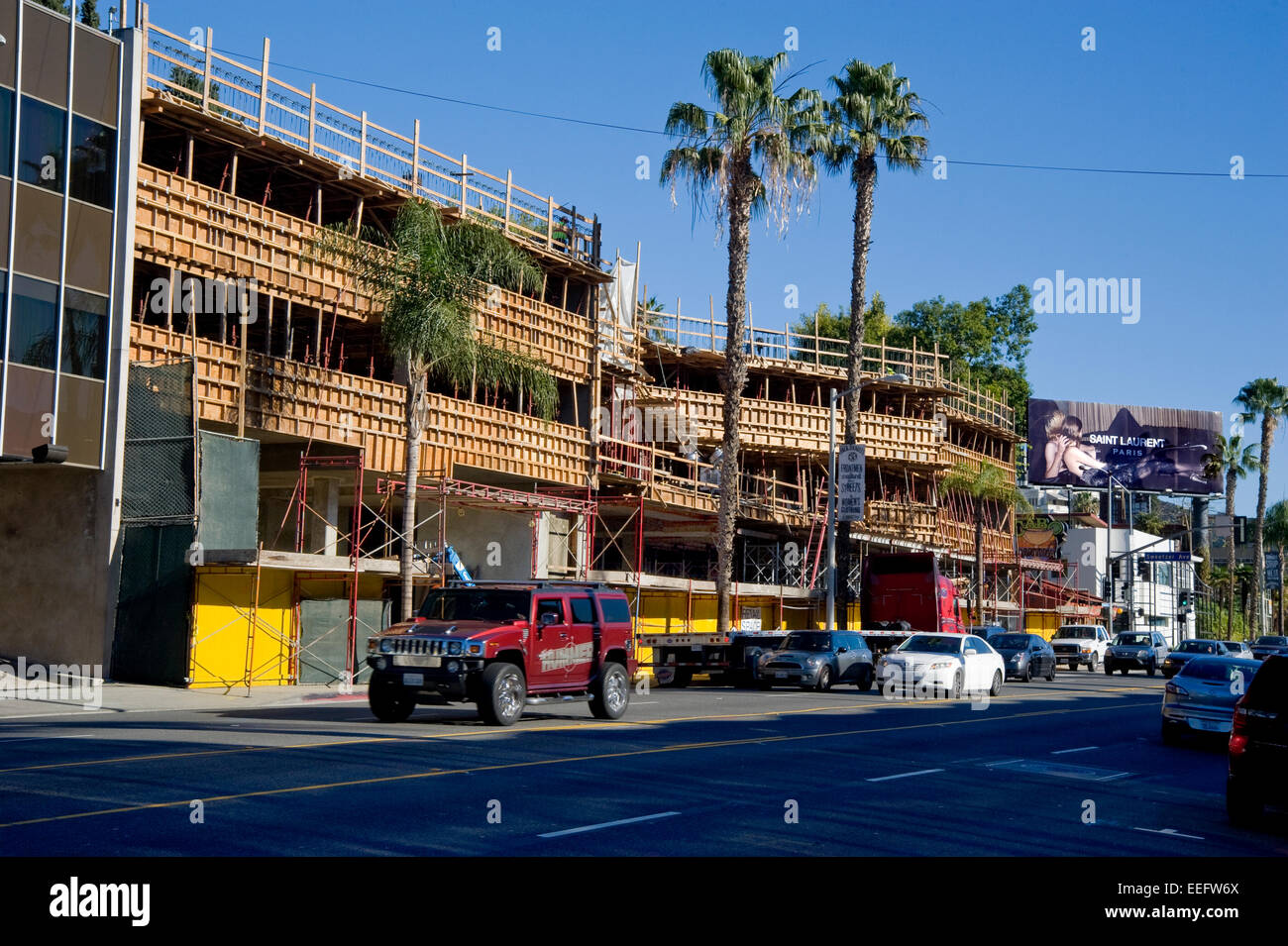 Commercial real estate construction on the Sunset Strip Stock Photo