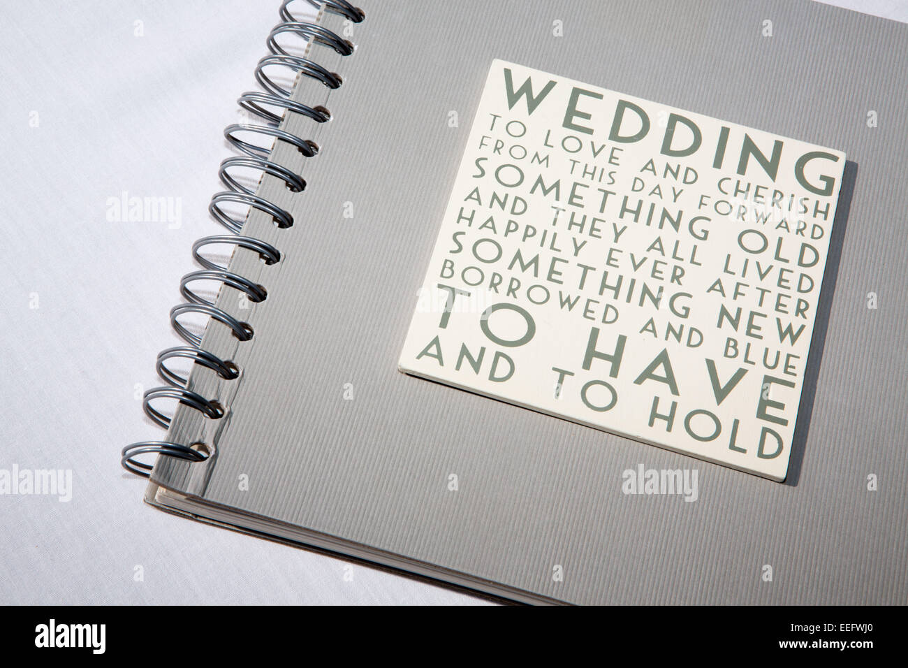 closed wedding guest book Stock Photo