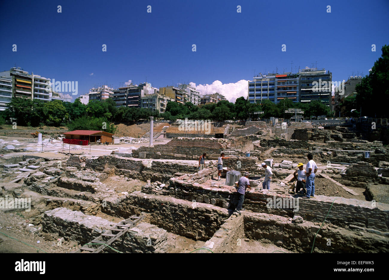 Greece, Thessaloniki, ruins of the roman Agora Stock Photo