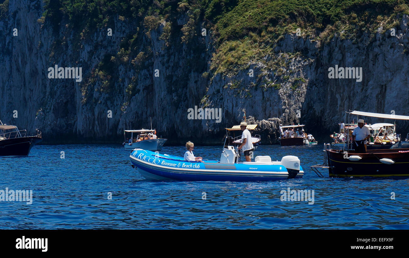 Tourist cruise Capri Island Napoli Italy. Stock Photo