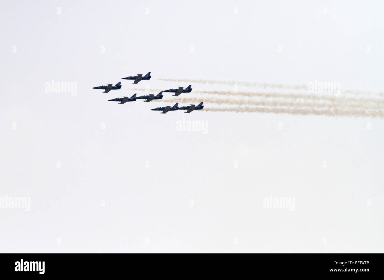 Schoenefeld, Germany, aerobatic team of the Breitling Jet Team Stock Photo