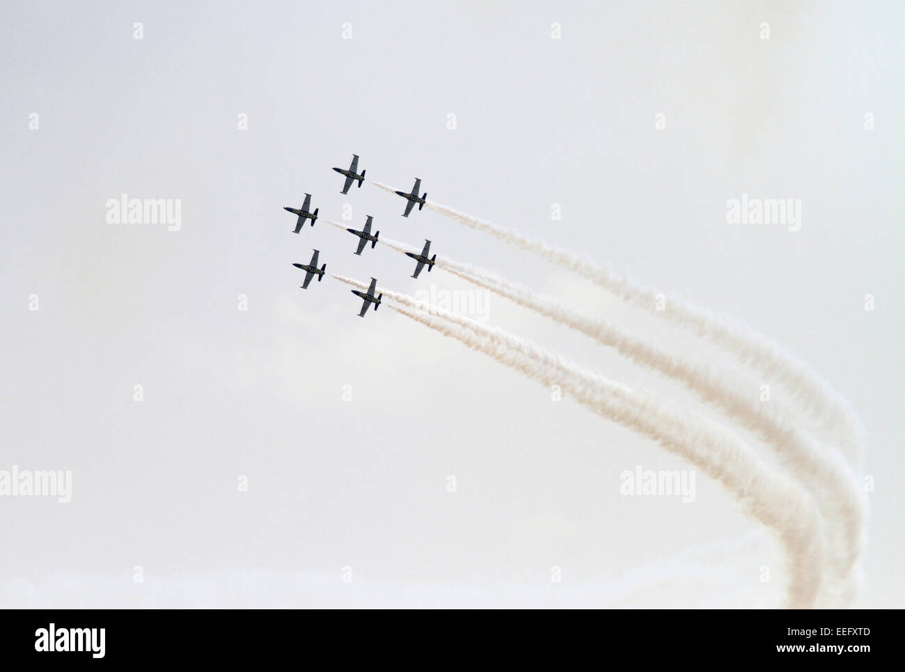 Schoenefeld, Germany, aerobatic team of the Breitling Jet Team Stock Photo