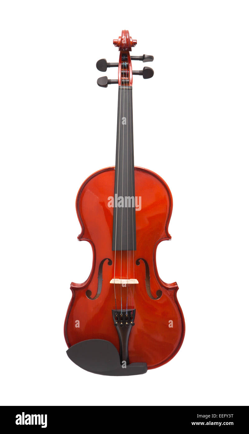 brand-new basic violin isolated on white background Stock Photo