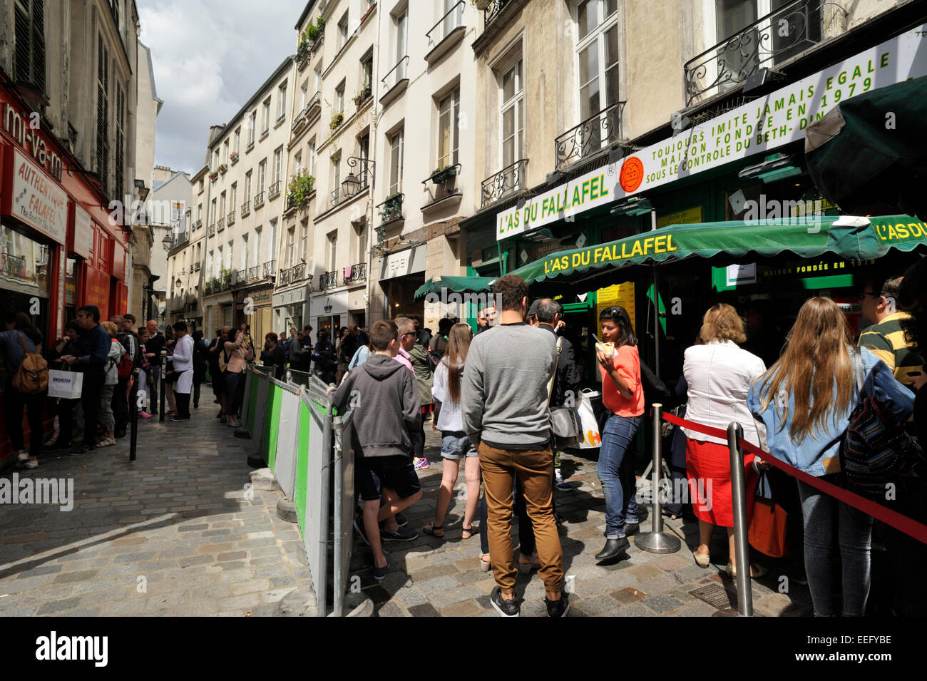 Paris, Marais, Rue de Rosiers, L'as du fallafel Stock Photo