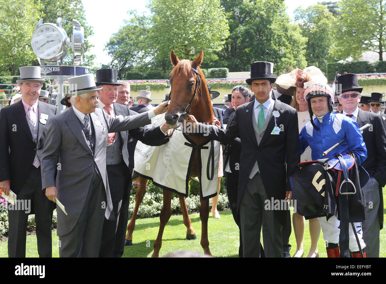Royal Ascot, Mustajeeb with Pat Smullen up after winning the Jersey Stakes Stock Photo