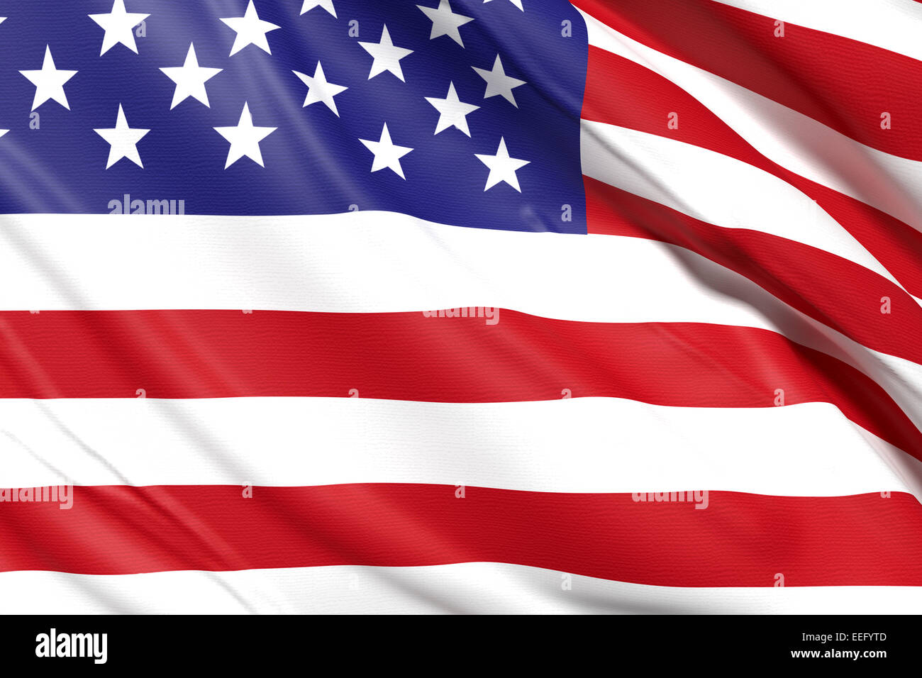 3d rendering of an united states flag on a white background Stock Photo ...