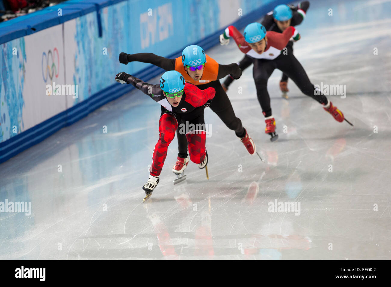 Short Track Speed Skating at the Olympic Winter Games, Sochi 2014 Stock Photo
