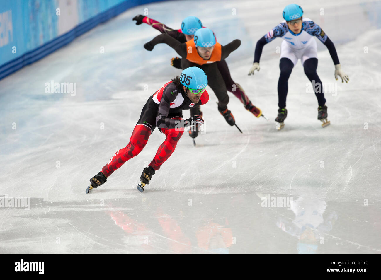 Short Track Speed Skating at the Olympic Winter Games, Sochi 2014 Stock