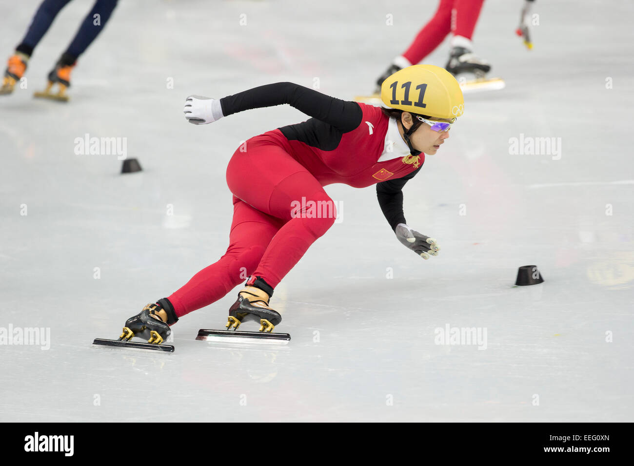 Short Track Speed Skating at the Olympic Winter Games, Sochi 2014 Stock Photo