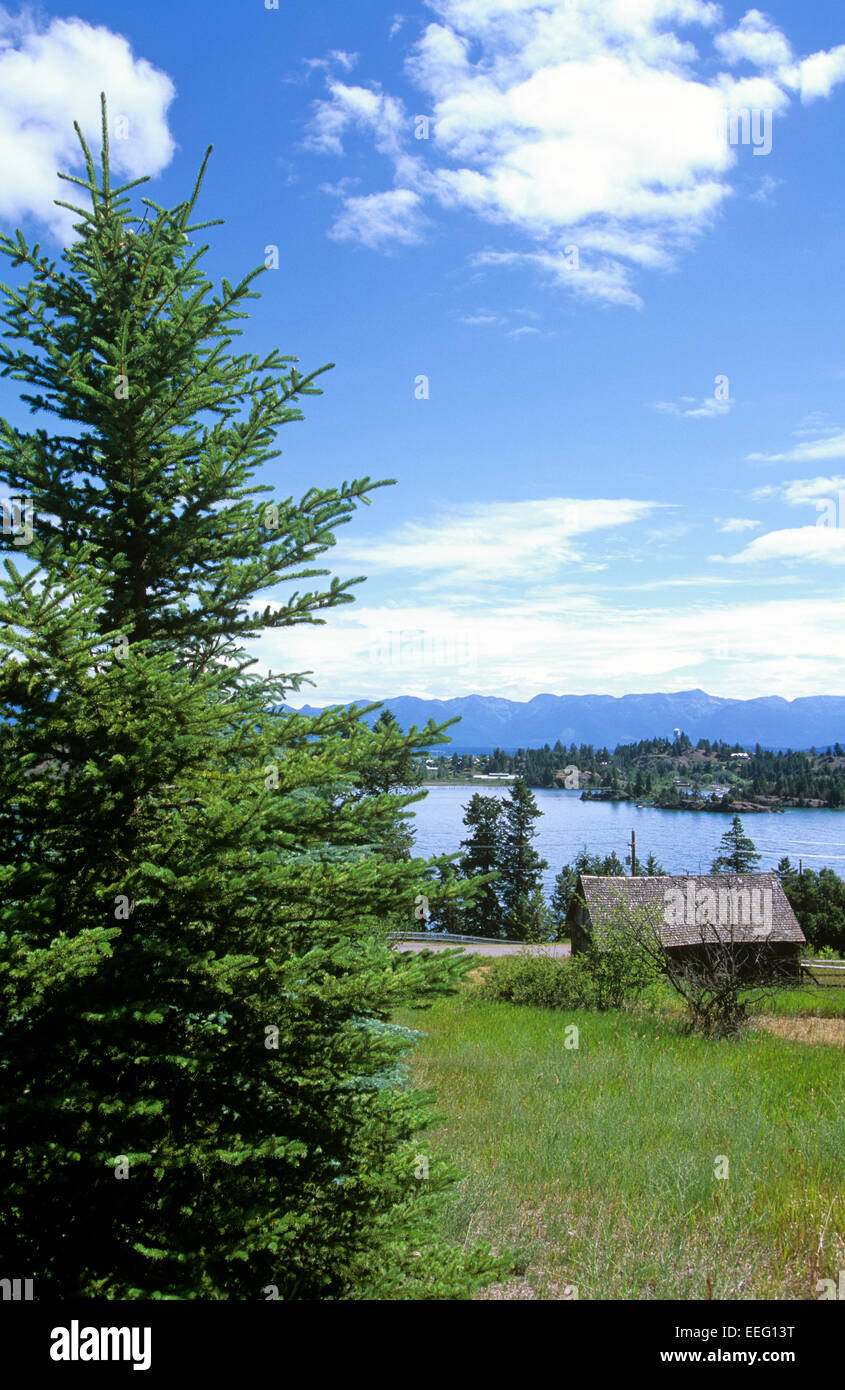 View of Flathead Lake at Somers, Montana, USA Stock Photo