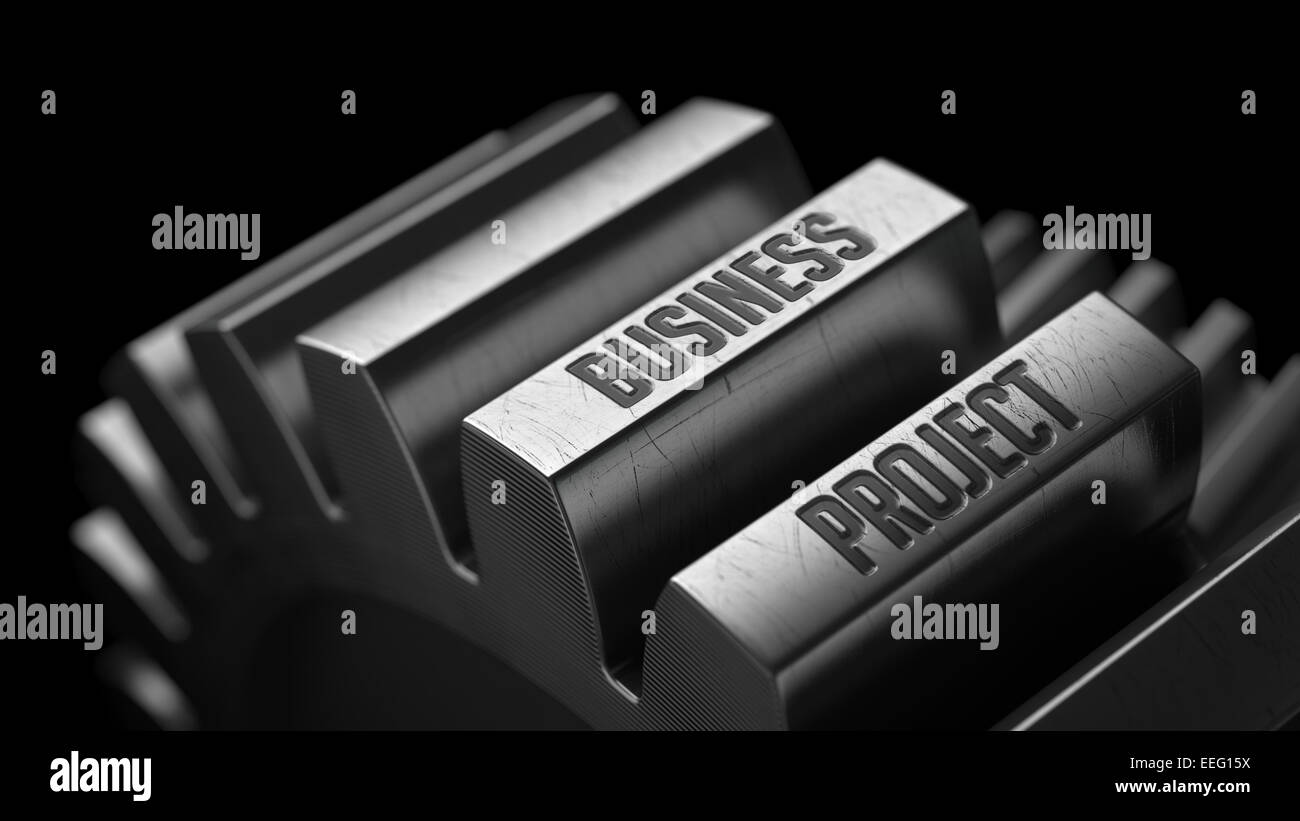 Business Project on the Metal Gears. Stock Photo