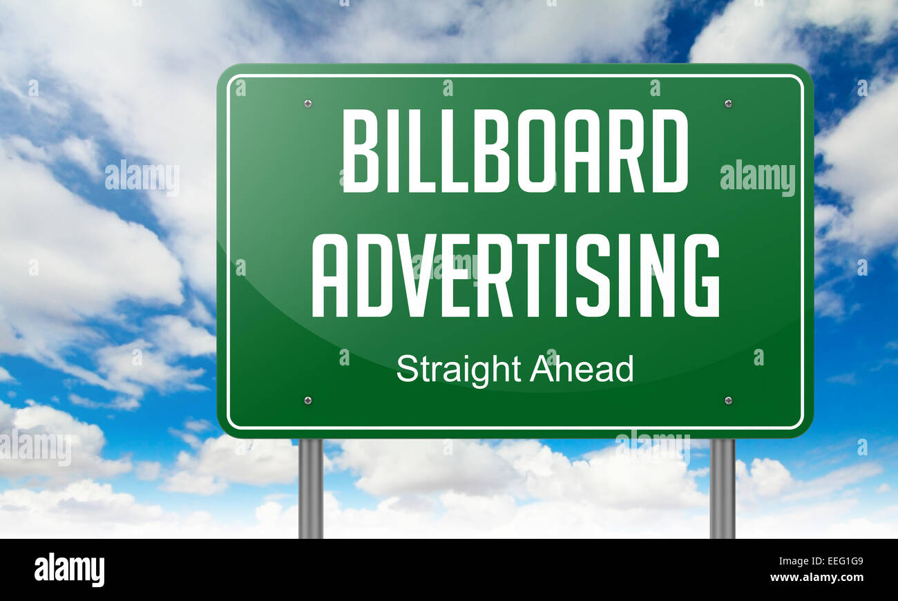 Billboard Advertising on Highway Signpost Stock Photo Alamy
