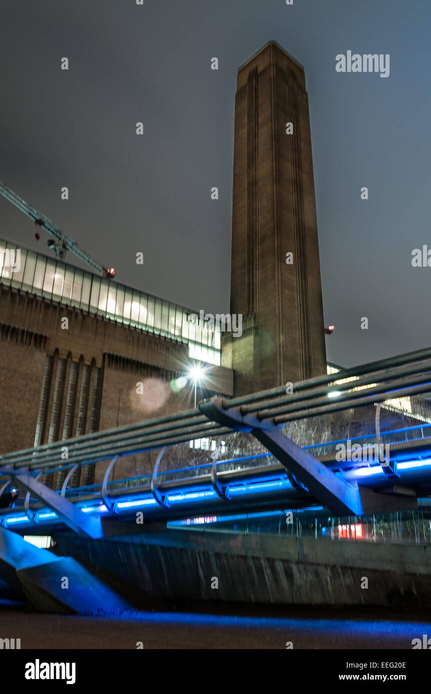 Tate Modern at night Stock Photo