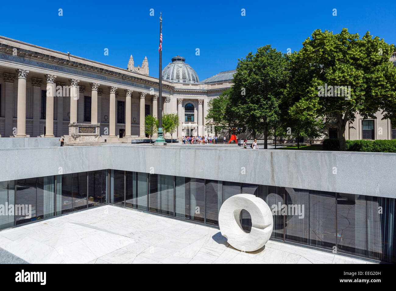 Commons and Memorial Hall viewed from outside Beinecke Library, Hewitt