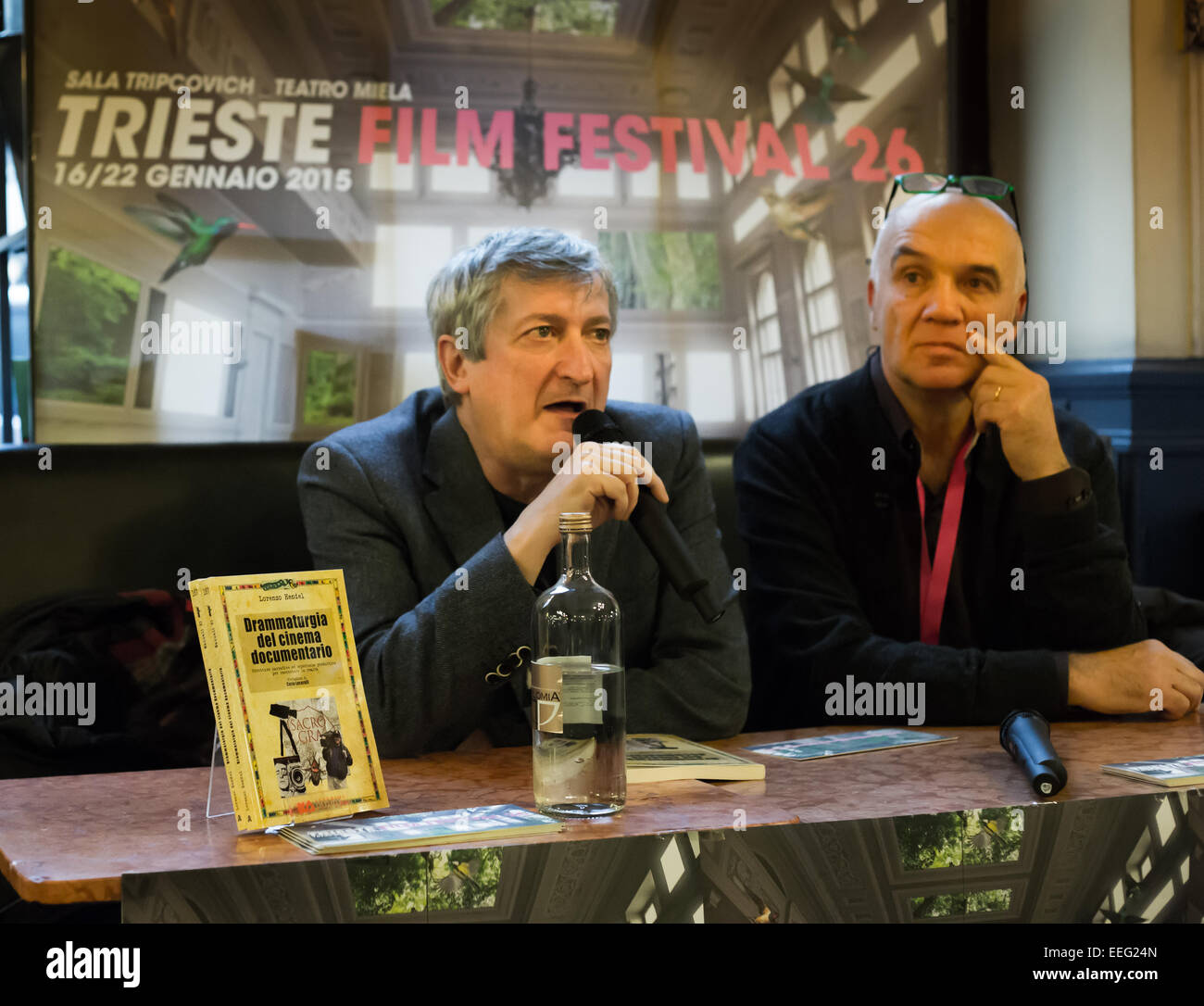 Trieste, Italy. 17th Jan 2015. Q&A with the Authors in the Antico Caffe San Marco during the 26th edition of the Trieste Film Festival Stock Photo