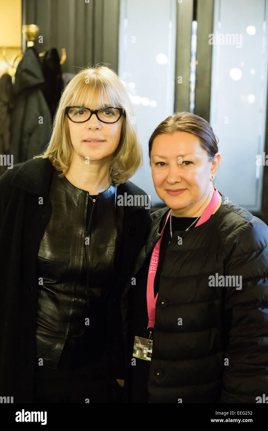 Trieste, Italy. 17th Jan 2015. Q&A with the Authors in the Antico Caffe San Marco during the 26th edition of the Trieste Film Festival Stock Photo