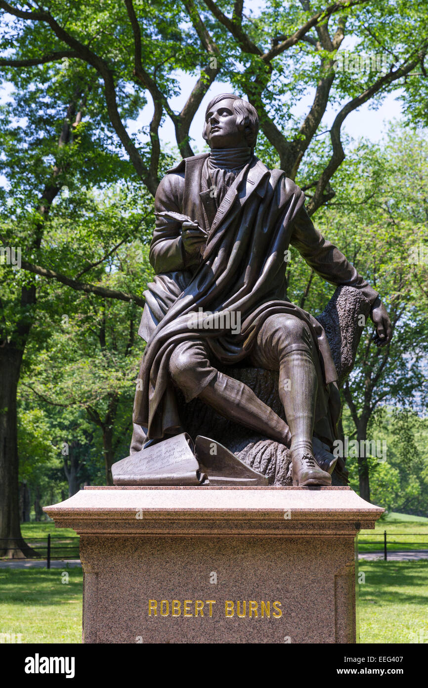 Central Park Robert Burns statue Manhattan New York US Stock Photo Alamy