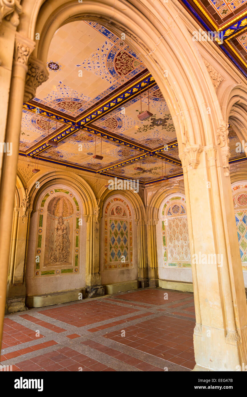 Central Park Bethesda Terrace underpass arcades New York Us Stock Photo