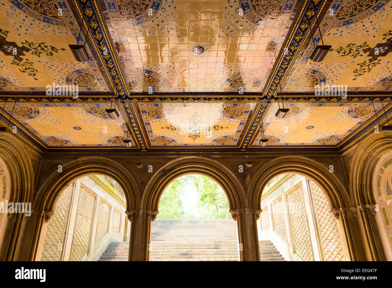 Central Park Bethesda Terrace underpass arcades New York Us Stock Photo