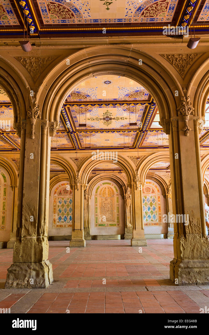 Central Park Bethesda Terrace underpass arcades New York Us Stock Photo