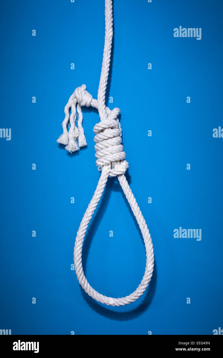 gallows on the blue background Stock Photo