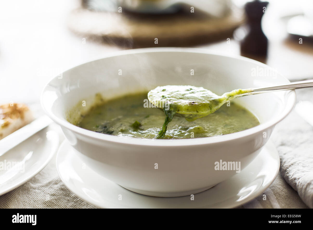 Comforting Vegetable Soup Stock Photo