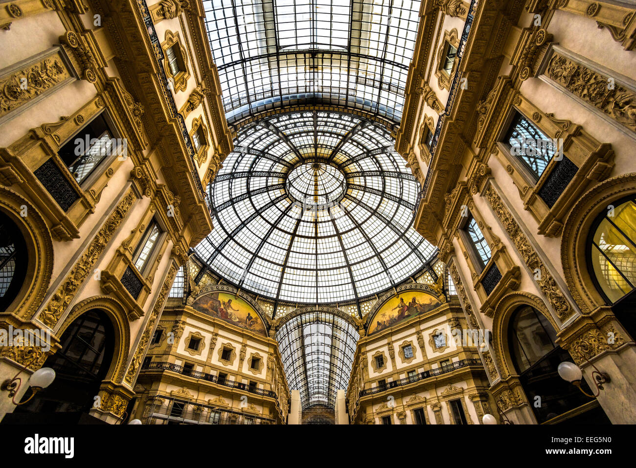 Vittorio Emanuele gallery in Milan, Italy Stock Photo