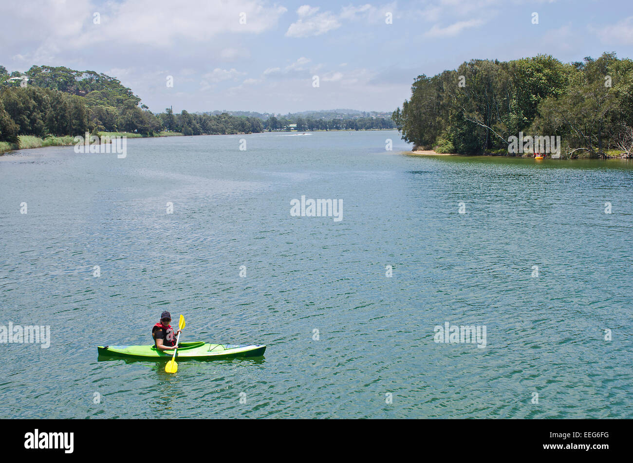 Canoeing on Narrabeen Lagoon, Sydney NSW Australia Stock Photo Alamy