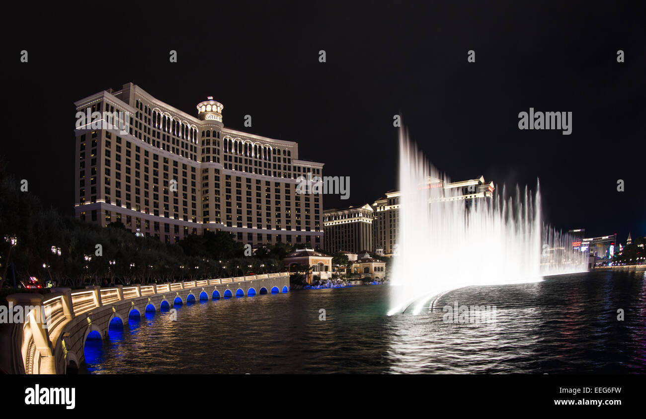 Las Vegas Nevada December 16 Dancing fountains synchronized to